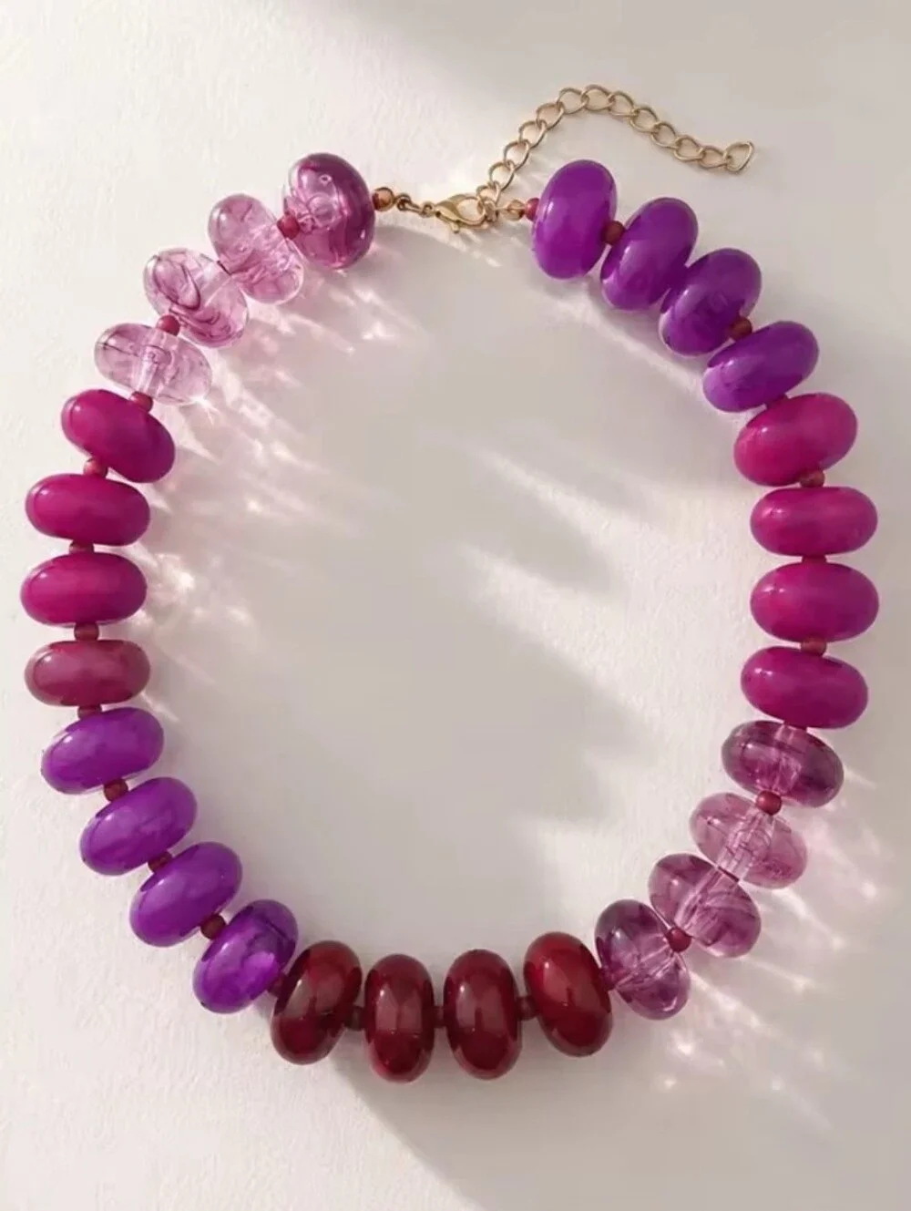 New! Purple Eggplant Resin Bead Choker Necklace • NWOT